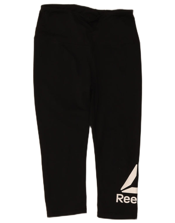 Damskie legginsy Reebok Graphic Capri UK 12, średnie czarne
