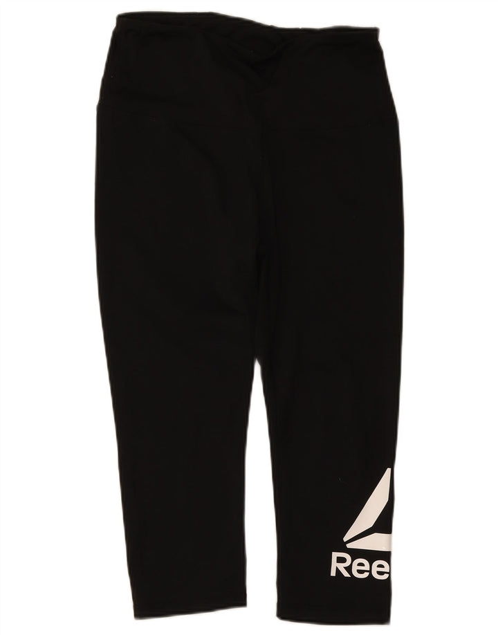 Damskie legginsy Reebok Graphic Capri UK 12, średnie czarne