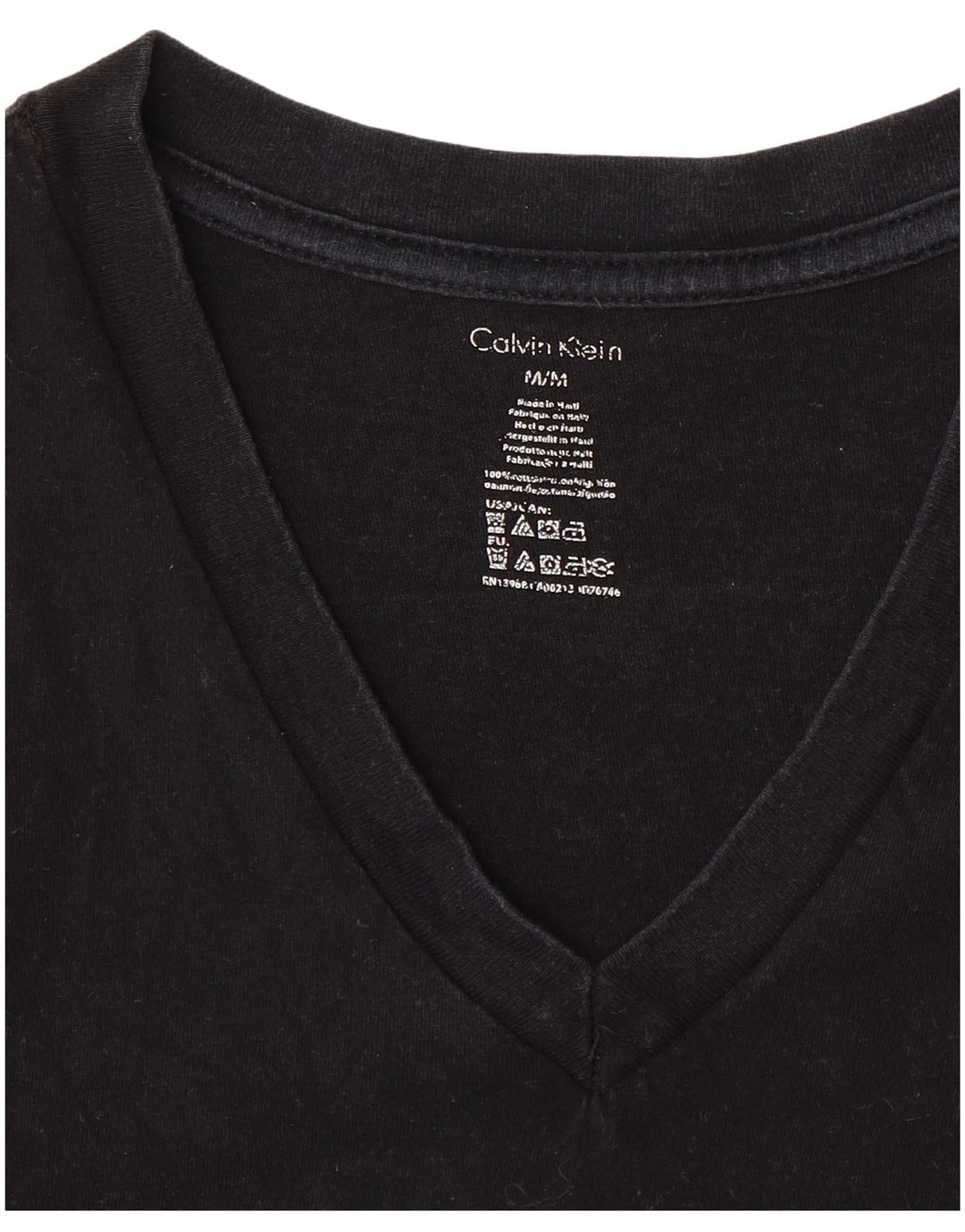 CALVIN KLEIN Męski T-shirt Top, średni czarny, bawełniany