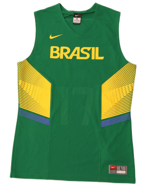 Męska kamizelka NIKE Brazil z grafiką, duża, zielona, poliestrowa z blokami kolorów
