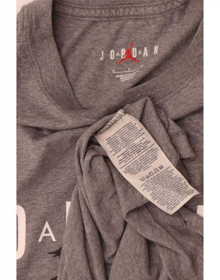 Męski T-shirt z grafiką Jordan, mały, szary, bawełniany