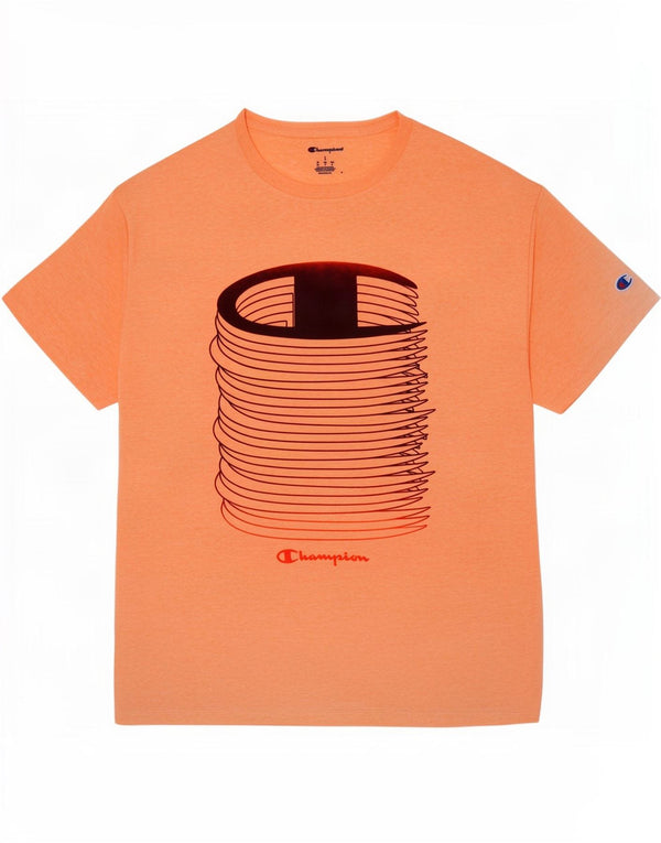 Męski T-shirt Champion z grafiką, duży, pomarańczowy, bawełniany