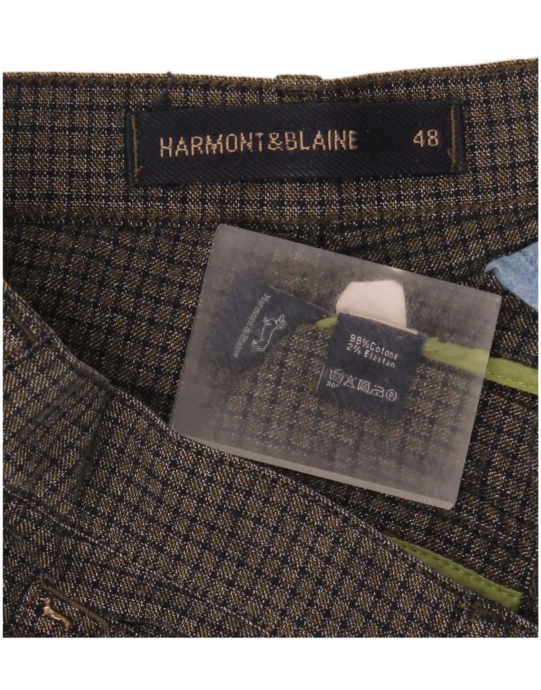 Męskie spodnie codzienne Harmont & Blaine IT 48 Medium W34 L34 Szara krata