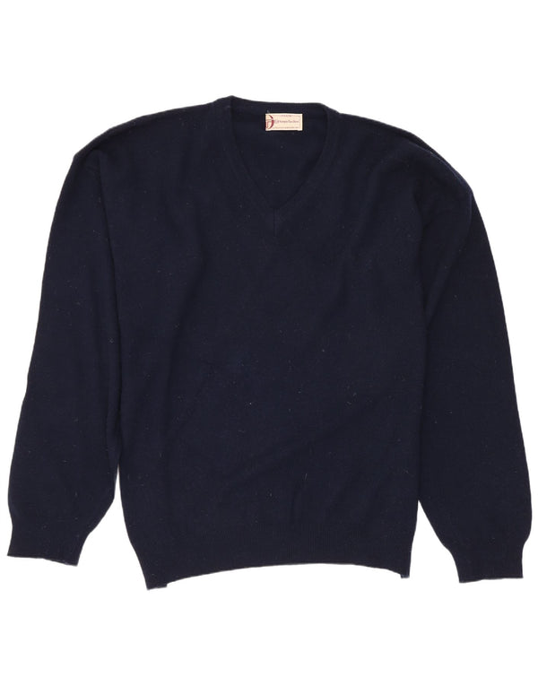 Męski sweter Sergio Tacchini z dekoltem w kształcie litery V, 2XL, granatowo-wełniany