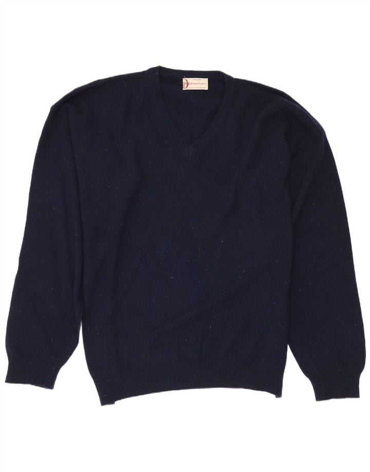 Męski sweter Sergio Tacchini z dekoltem w kształcie litery V, 2XL, granatowo-wełniany