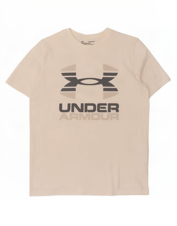 Chłopięcy T-shirt z grafiką Under Armour Top 13-14 lat XL Off White Sports