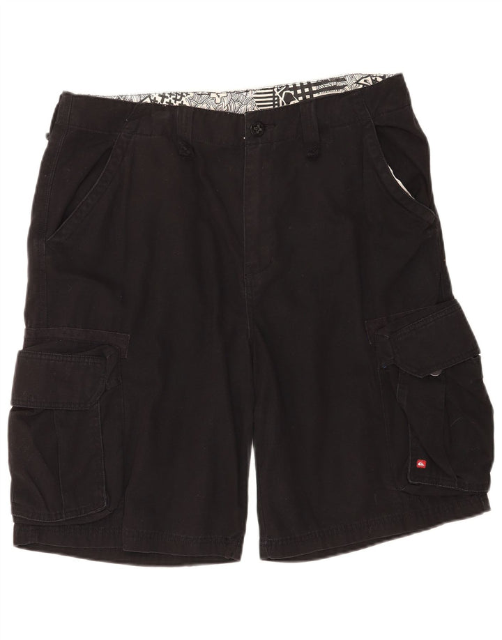 Męskie spodenki cargo Quiksilver W34, duże, czarne, bawełniane