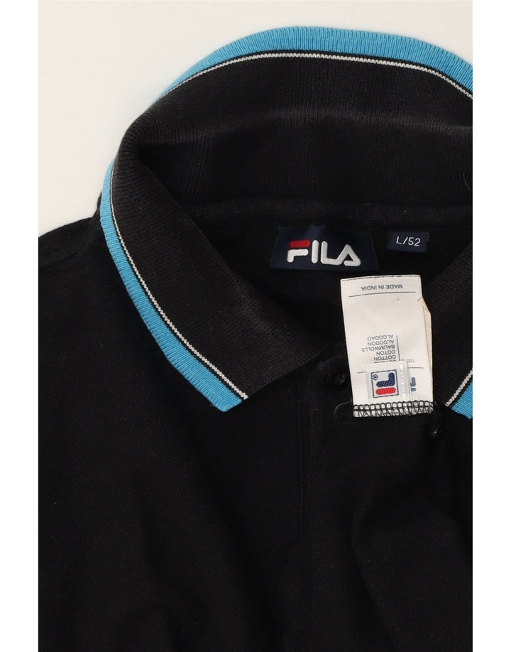 Męska koszulka polo Fila IT 52, duża, czarna, bawełniana