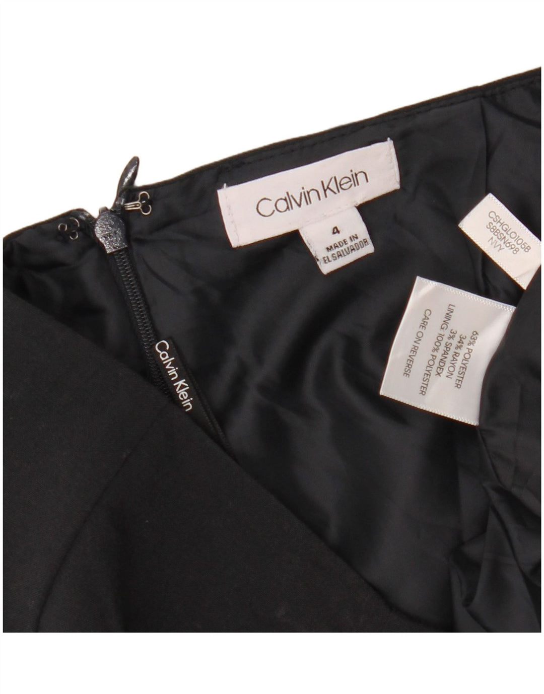 CALVIN KLEIN Damska spódnica kopertowa US 4 Small W30 Czarny poliester