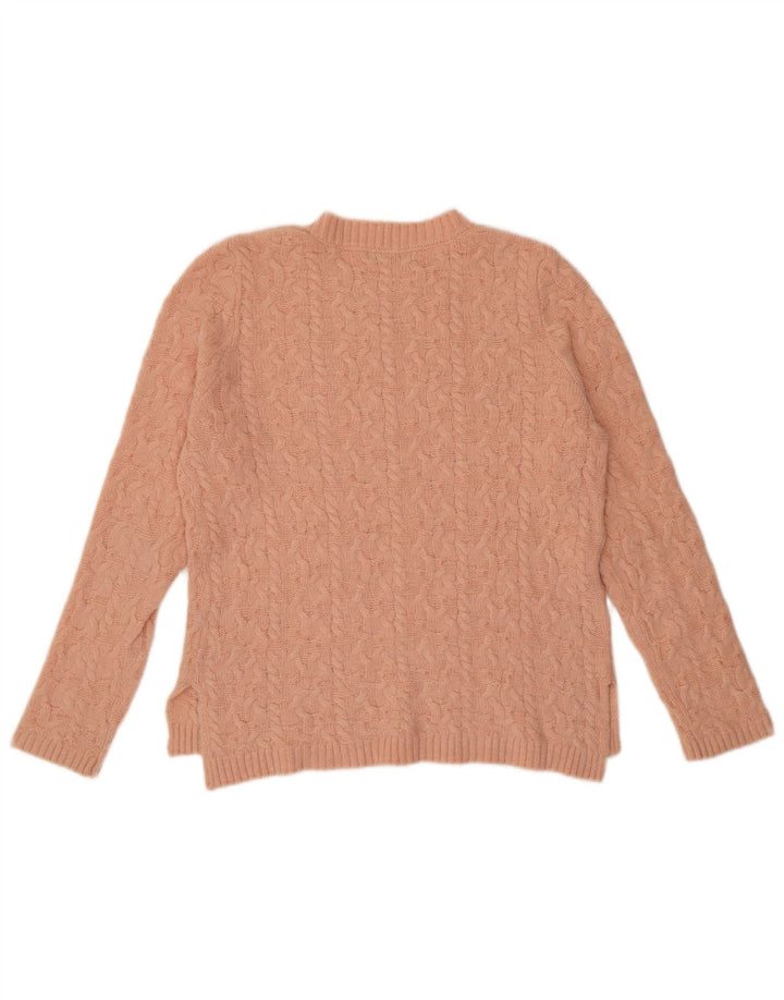 Sweter damski Zara z okrągłym dekoltem UK 14, średni różowy nylon