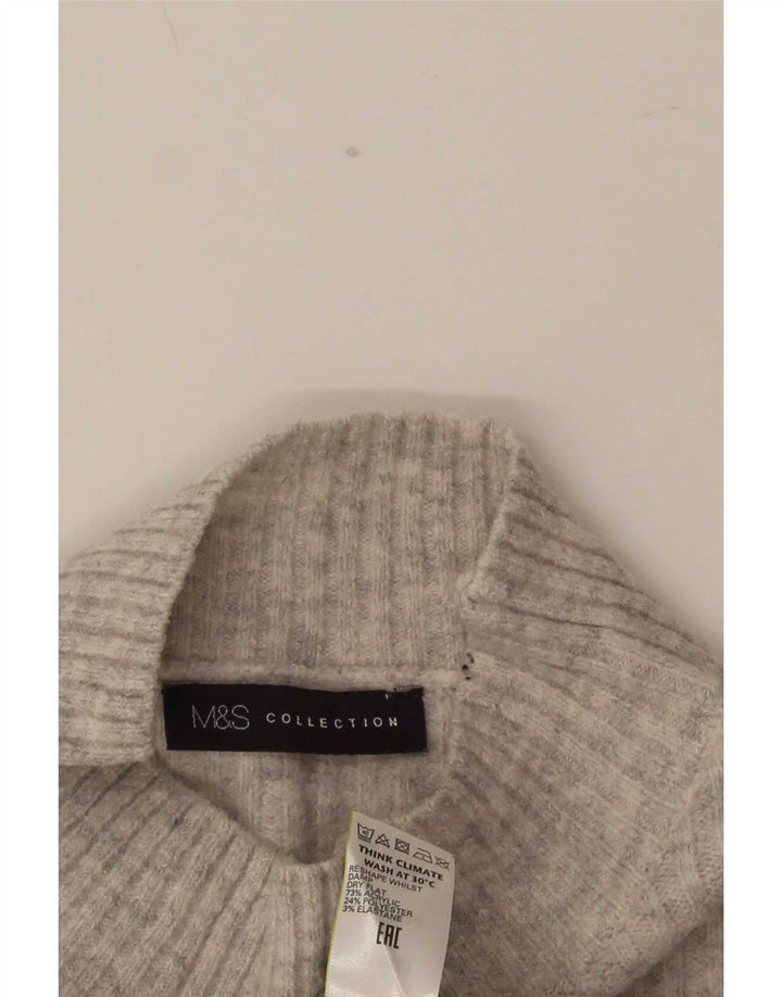 Marks & Spencer Damski sweter z golfem UK 10, mały, szary
