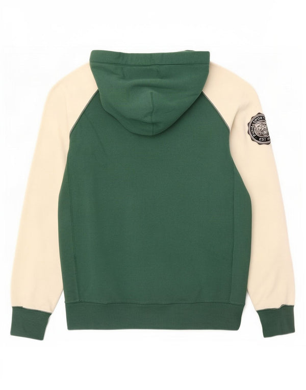 Męski sweter z kapturem Puma z grafiką, bawełniany, w kolorze średniej zieleni
