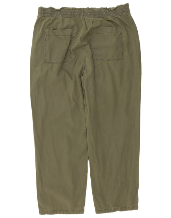 Marks & Spencer Damskie spodnie z wysokim stanem i luźnym krojem UK 18 XL W38 L28 Khaki