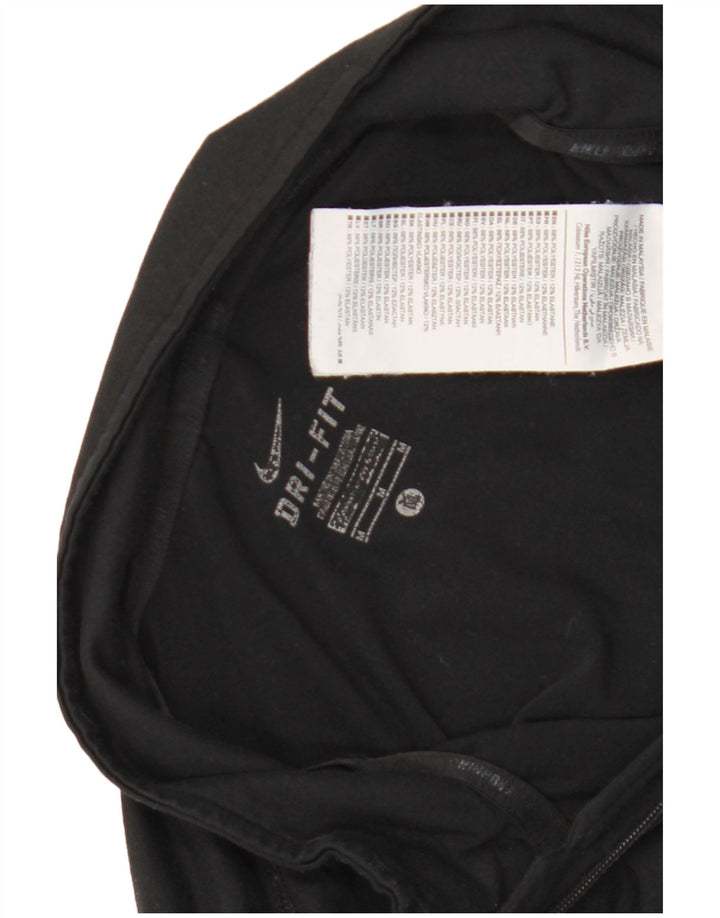 Męski dres Nike Dri Fit z zamkiem błyskawicznym na szyi, średni czarny poliester