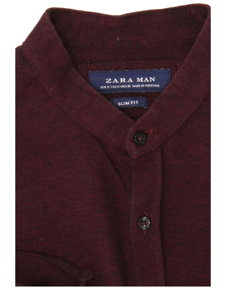 Koszula męska Zara Slim Fit, mała, bordowa
