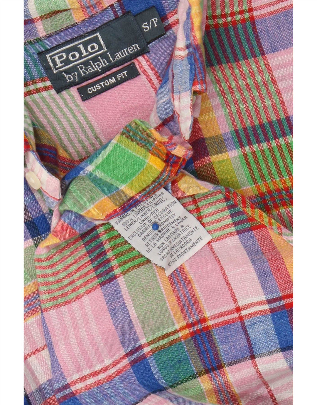 Koszula męska Polo Ralph Lauren o dopasowanym kroju, mała, wielokolorowa lniana krata