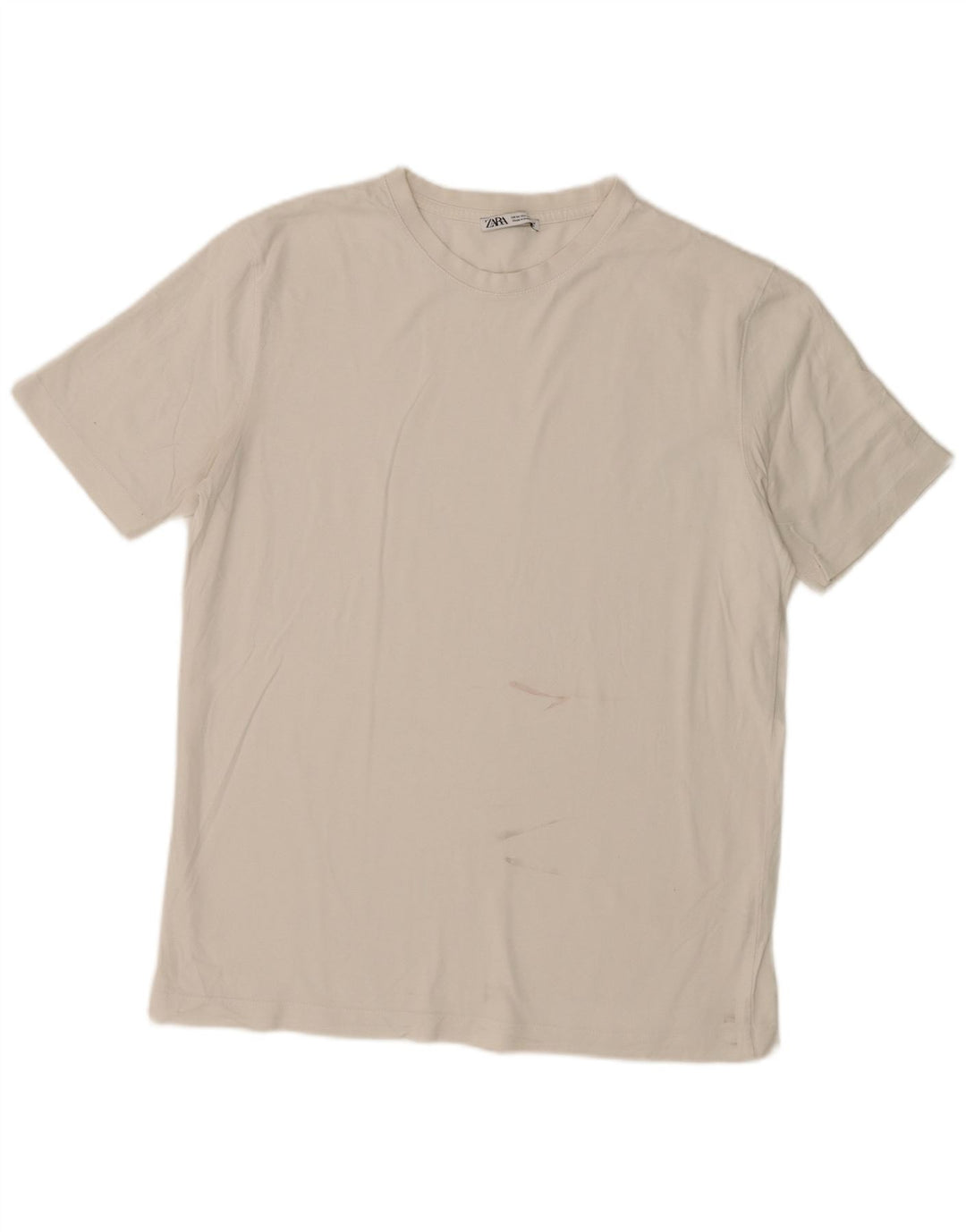 T-shirt męski Zara Top, średni, biały, bawełniany
