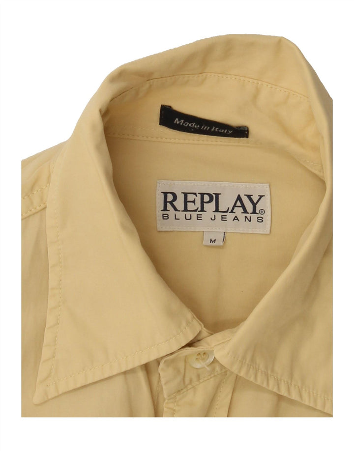 REPLAY Mens Shirt Medium Yellow Vintage Replay and Second-Hand Replay from Messina Hembry 