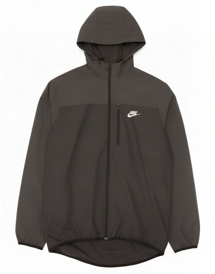 Męska kurtka przeciwdeszczowa z kapturem Nike UK 38, średni czarny poliester