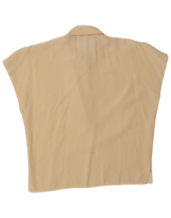 Paolo Tonali Womens Oversized Blouse Top UK 10 Small Beige