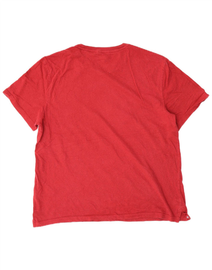 T-shirt męski Fat Face o regularnym kroju, duży, czerwony, bawełniany