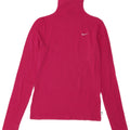 Nike Womens Top Long Sleeve UK 8/10 Small Pink Cotton
