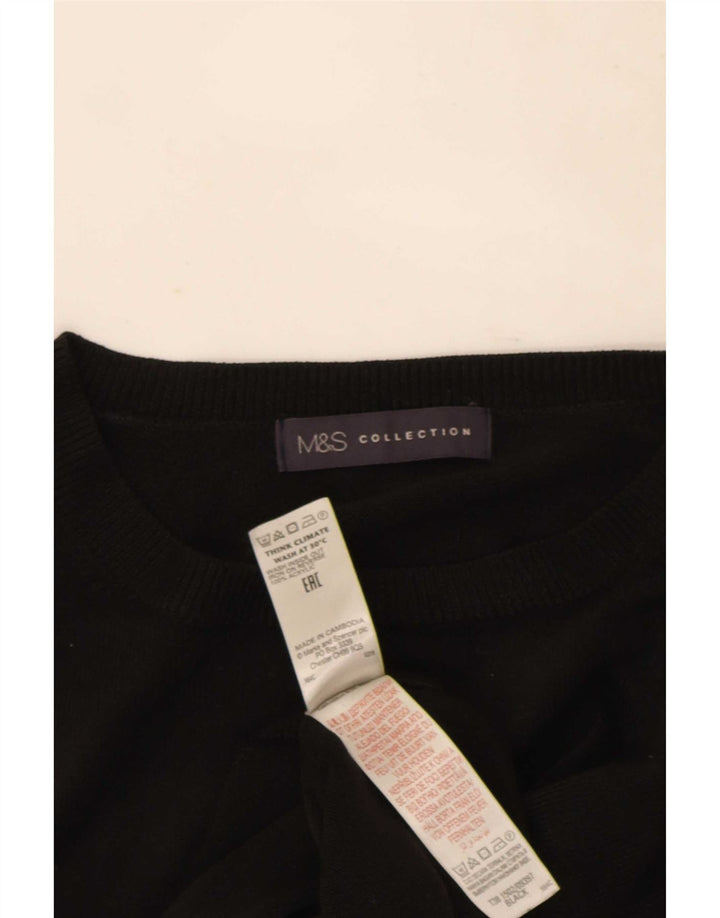 Marks & Spencer Damski sweter z okrągłym dekoltem UK 14, średni czarny akryl
