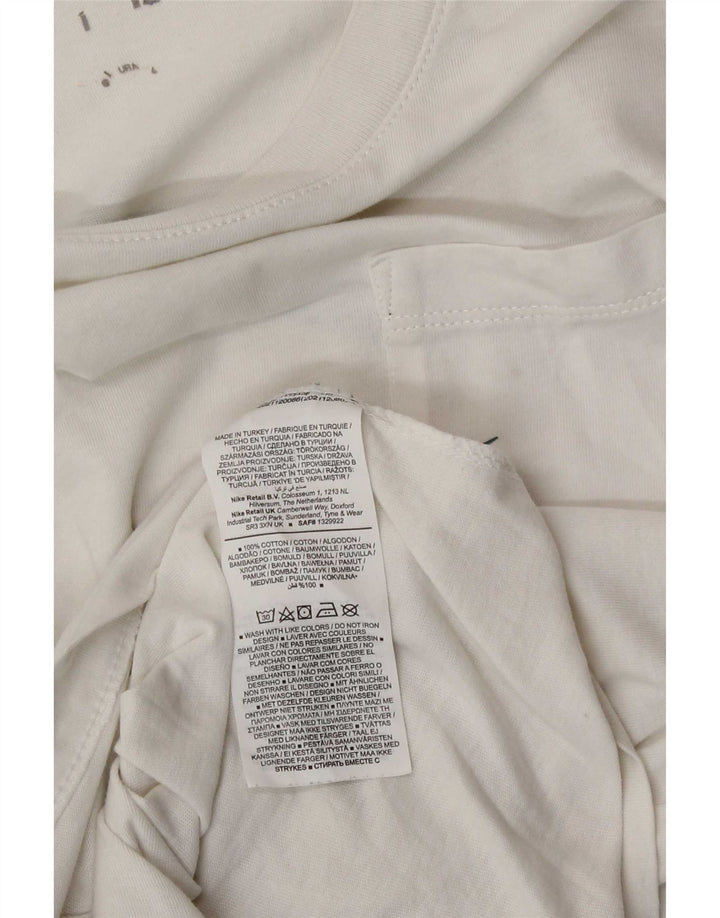 Męski T-shirt z grafiką Nike, mały, biały, bawełniany