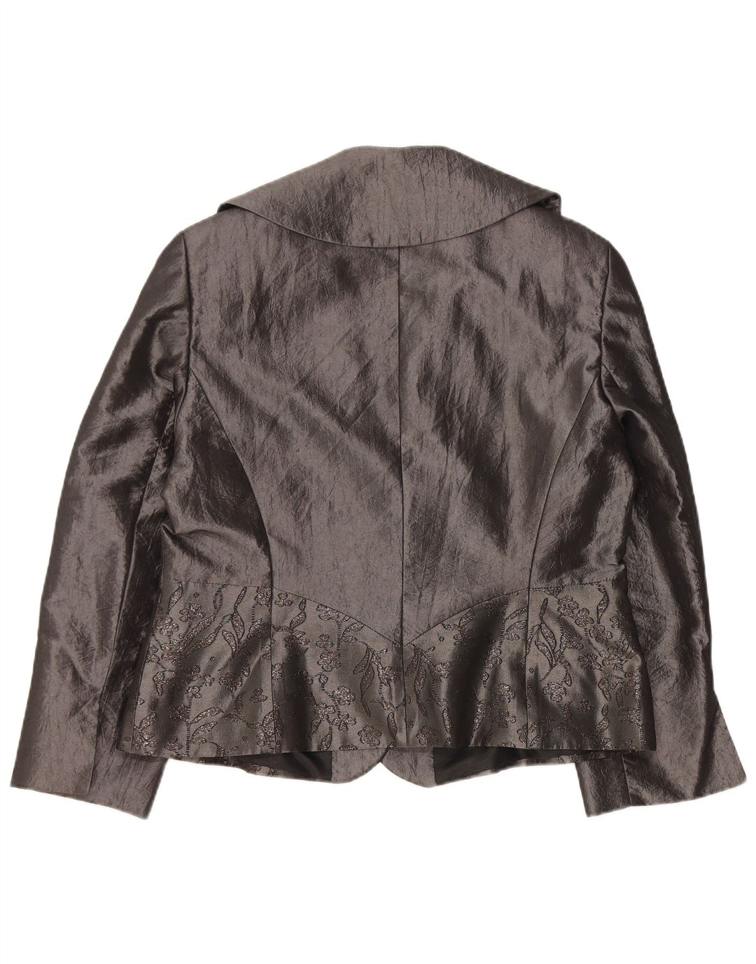 Top damski kardigan JOHN BENTLEY UK 14, duży, szary, w kwiaty, poliester