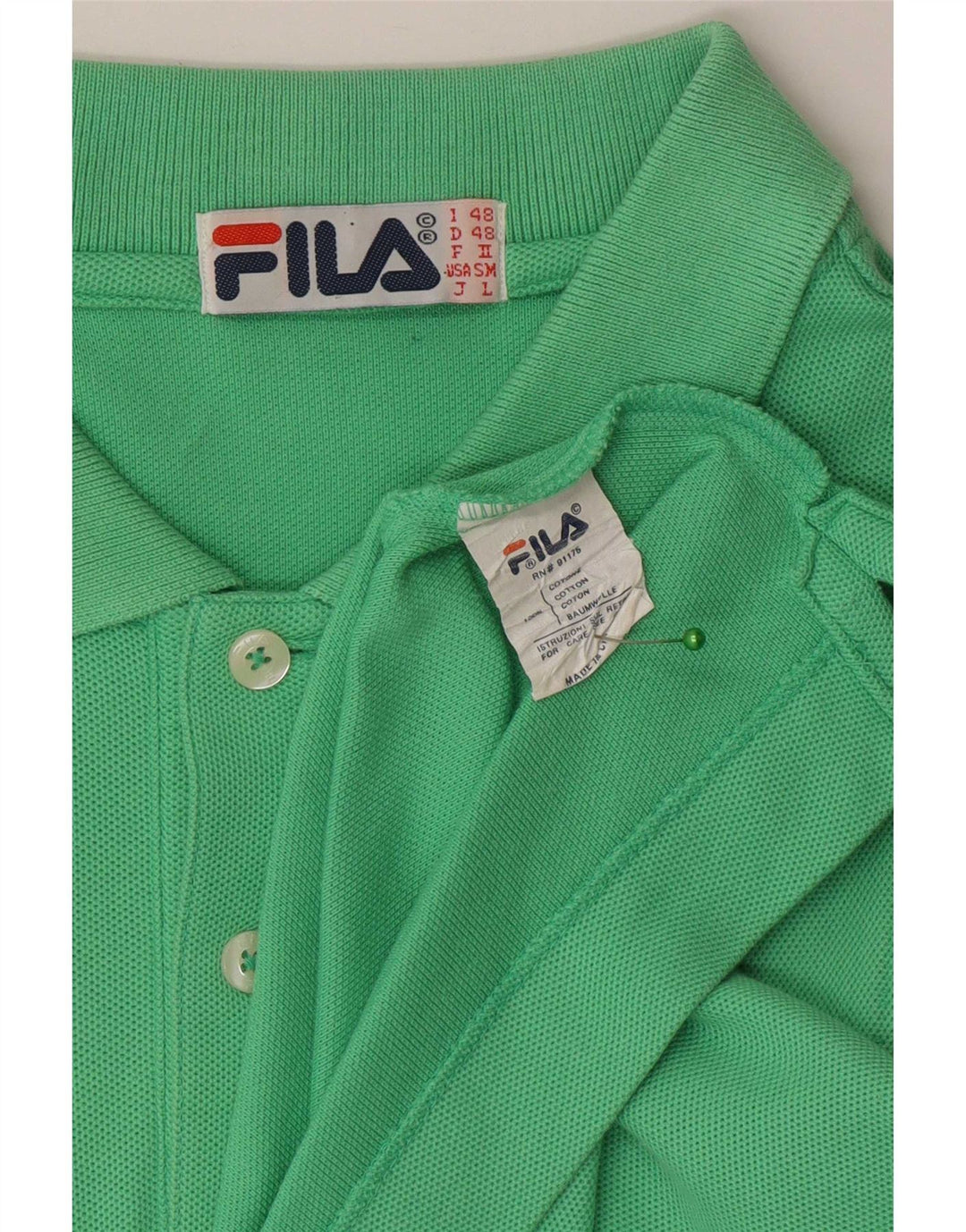 Męska koszulka polo Fila IT 48 Średnia zielona bawełna