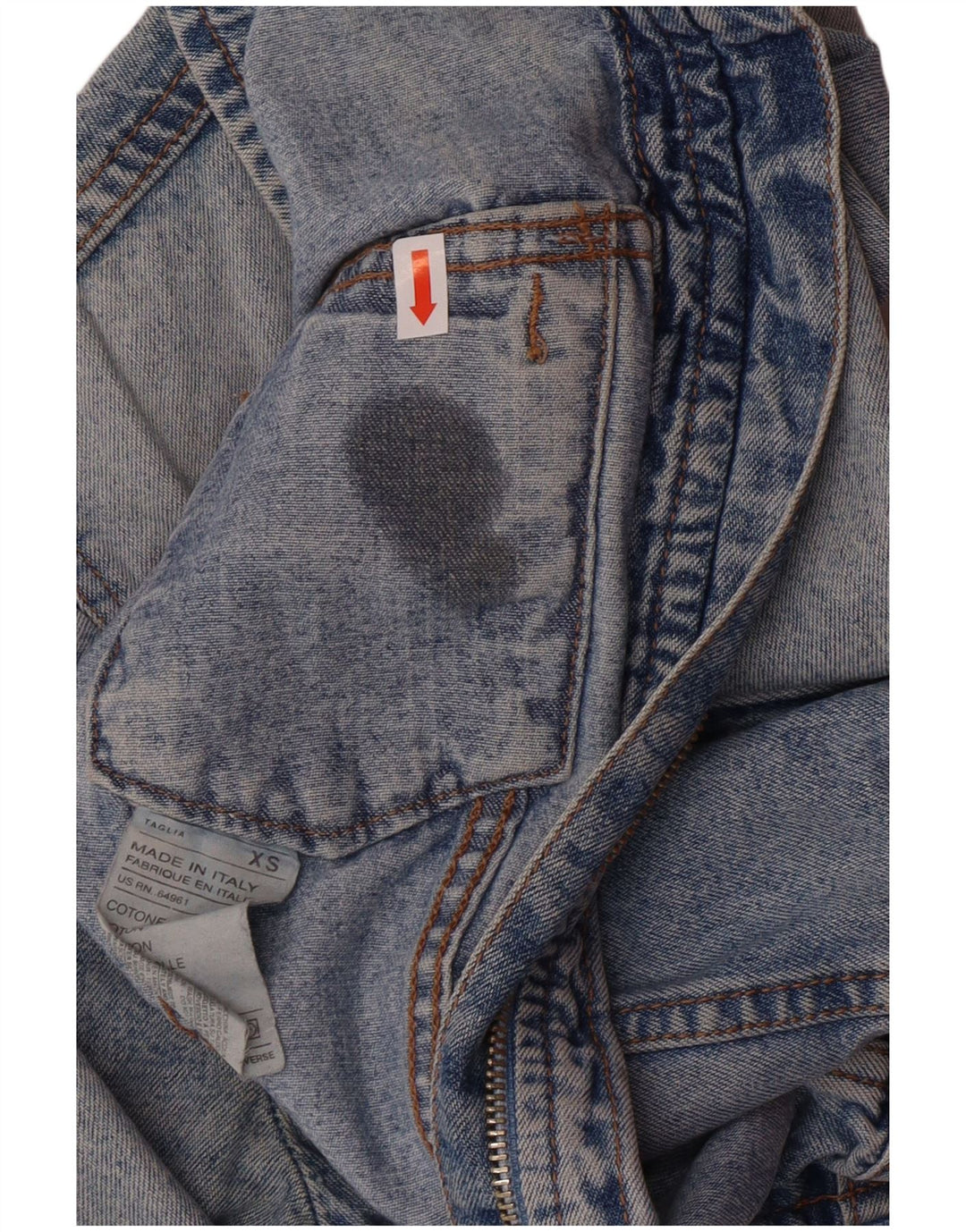 Kurtka damska United Colors of Benetton Crop Denim UK 6 XS, niebieska, klasyczna