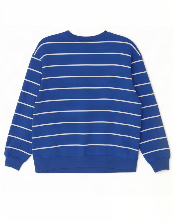 Marks & Spencer Damska bluza dresowa UK 16, duża, niebieska bawełna w paski