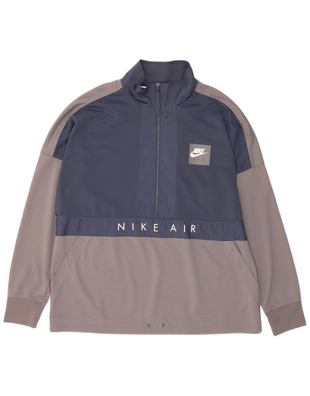 Męska bluza Nike z grafiką i zamkiem błyskawicznym XL, szary, poliester z blokami kolorów
