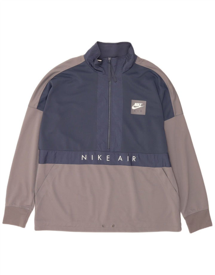 Męska bluza Nike z grafiką i zamkiem błyskawicznym XL, szary, poliester z blokami kolorów