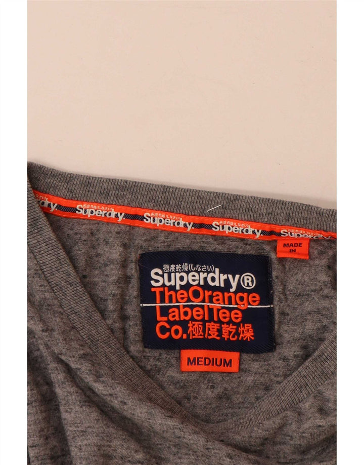 T-shirt męski Superdry Średnio szary, bawełniany nakrapiany