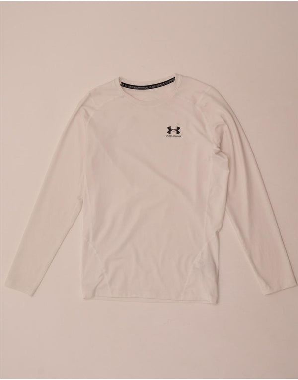 Męski top Under Armour Heat Gear z długim rękawem, XL, biały, poliester