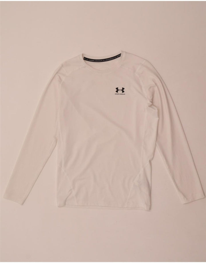 Męski top Under Armour Heat Gear z długim rękawem, XL, biały, poliester