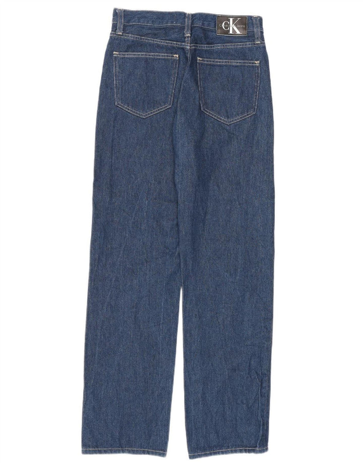 Damskie proste dżinsy Calvin Klein W28 L30 Niebieskie bawełniane