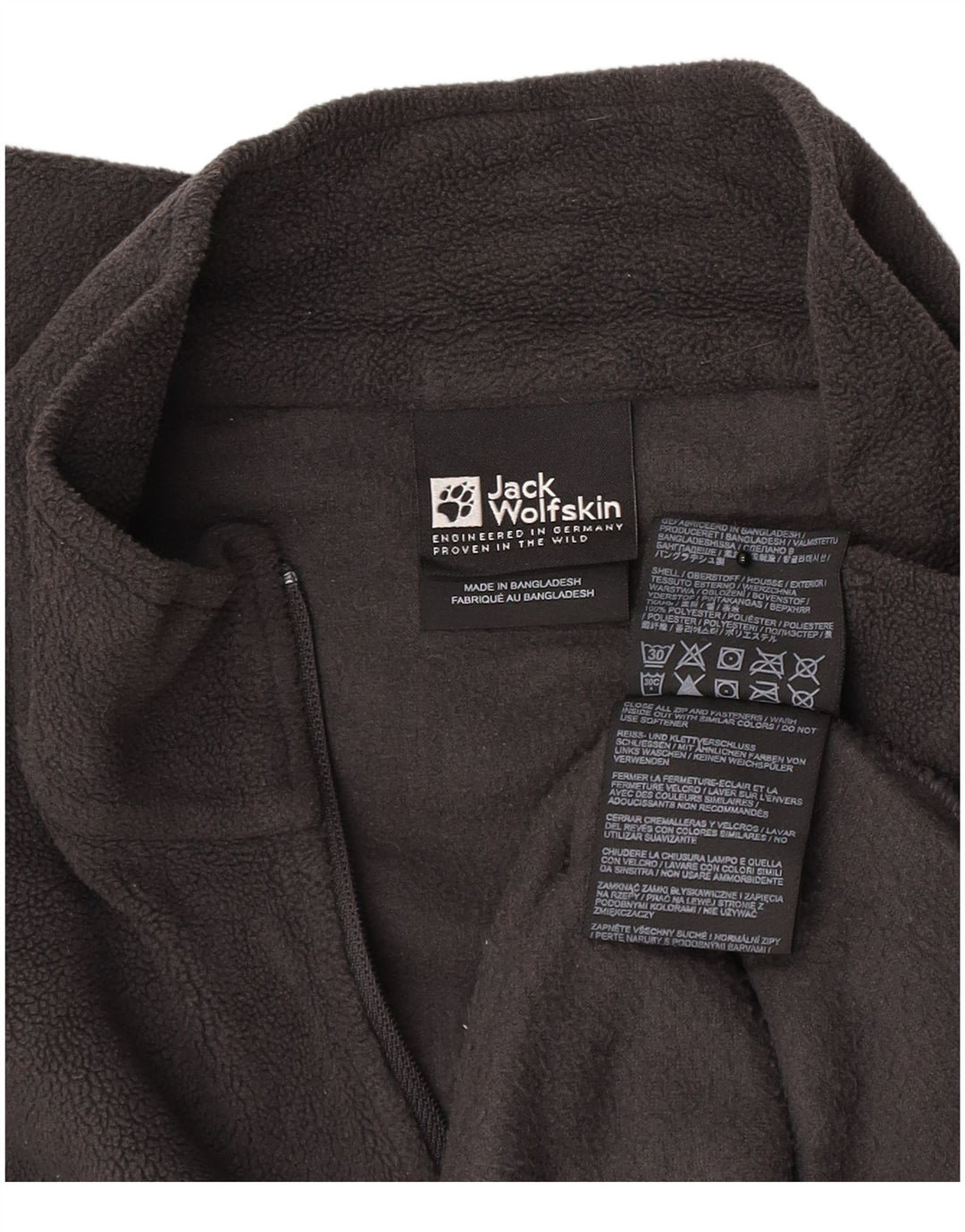 Męski sweter polarowy Jack Wolfskin z zamkiem błyskawicznym UK 42, duży, szary poliester