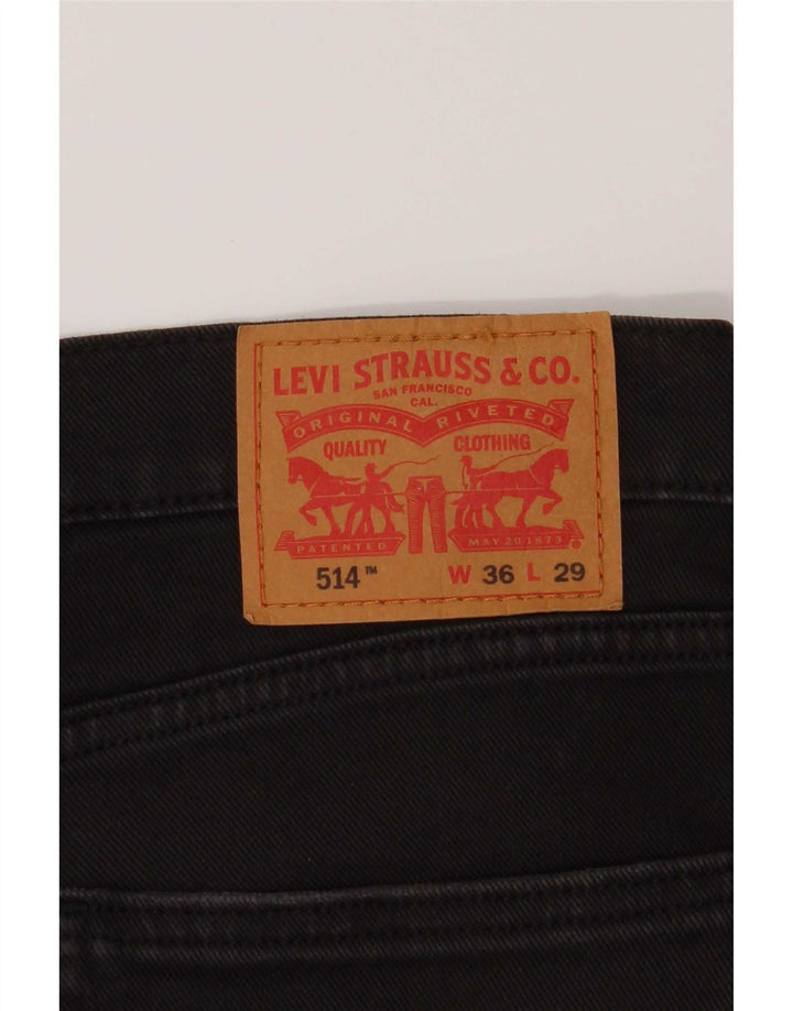 Męskie dżinsy Levi's 514 Straight W36 L26 Czarna bawełna