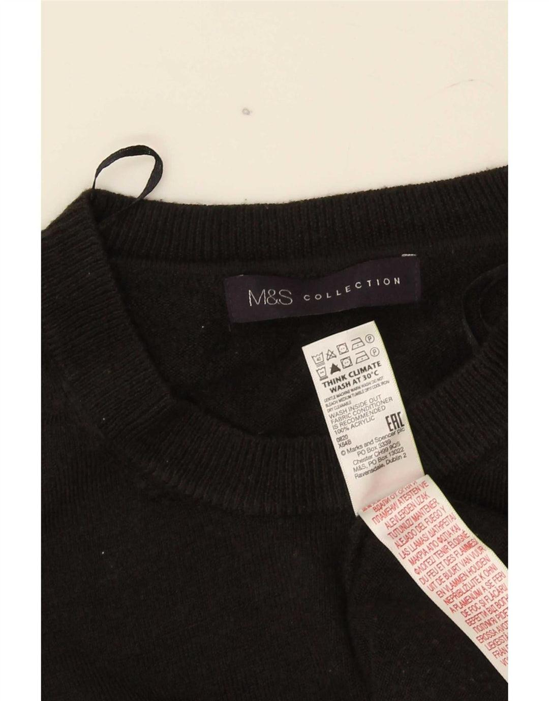 Marks & Spencer Damski sweter z okrągłym dekoltem, UK 16, duży, czarny