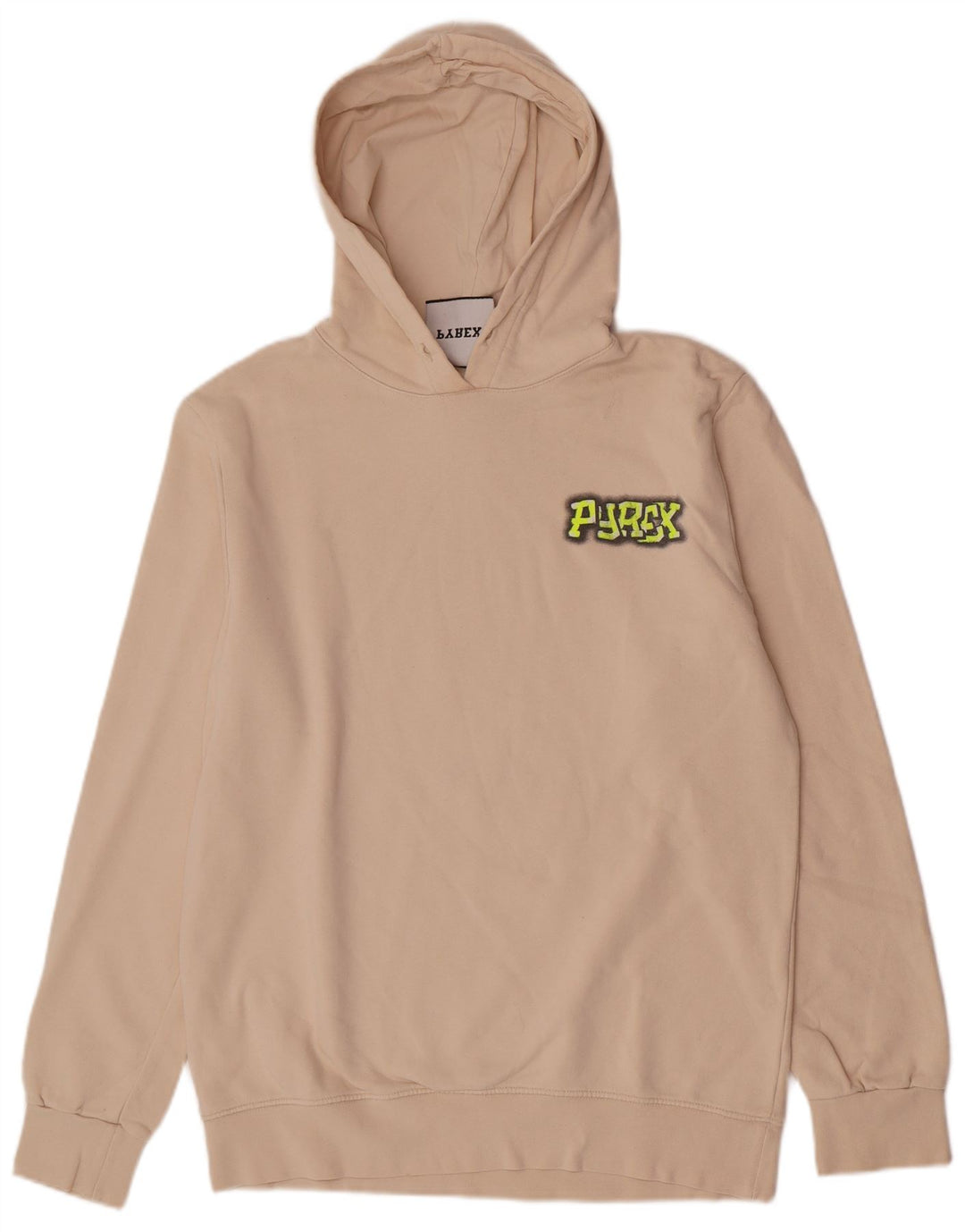 Męski sweter z kapturem i grafiką Pyrex XL, beżowy, bawełniany