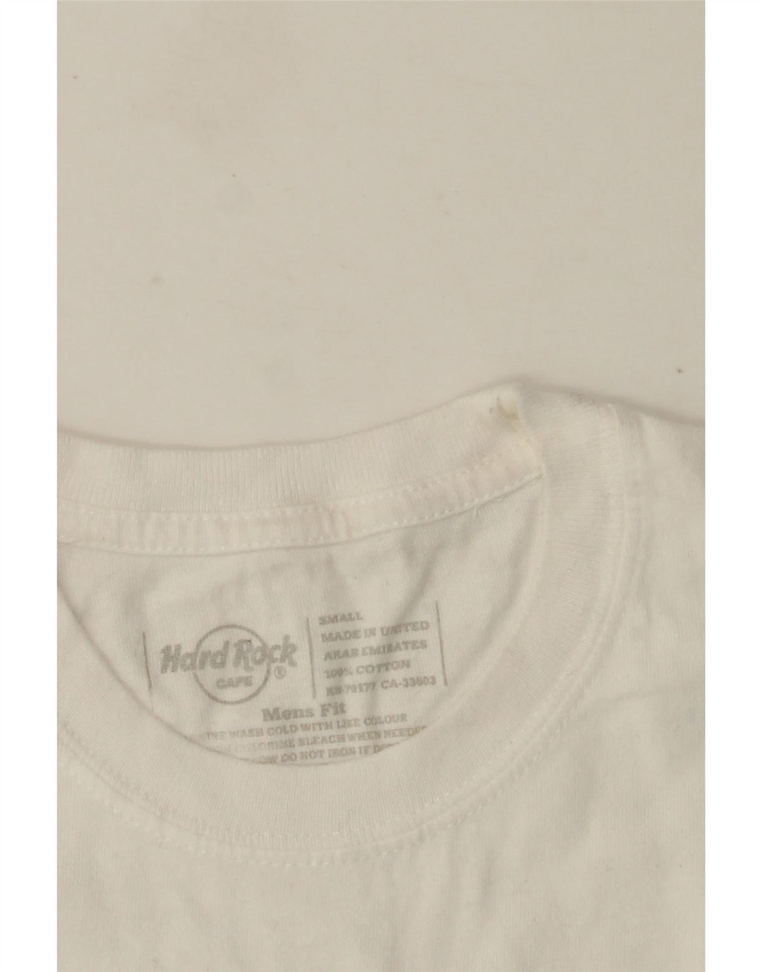 Hard Rock Cafe Męski T-shirt z ładną grafiką, mały, biały, bawełniany