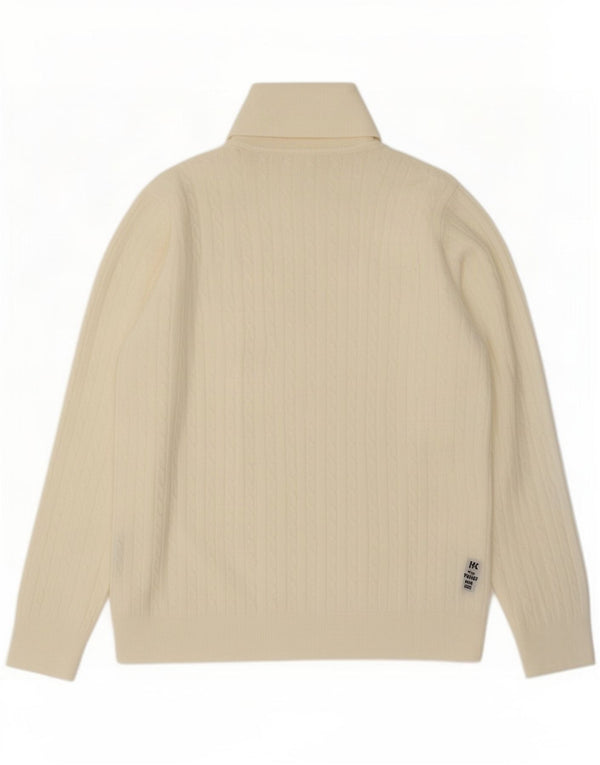 Marks & Spencer Womens Roll Neck Jumper Sweater UK 16 Large Off White
