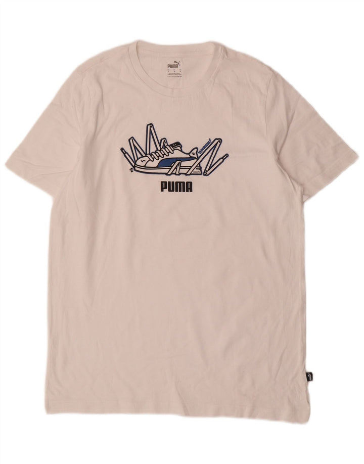 Męski T-shirt Puma z grafiką, średni biały