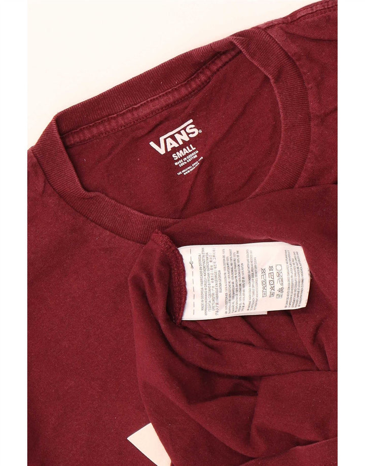 Męski T-shirt z grafiką Vans, mały, bordowy, bawełniany
