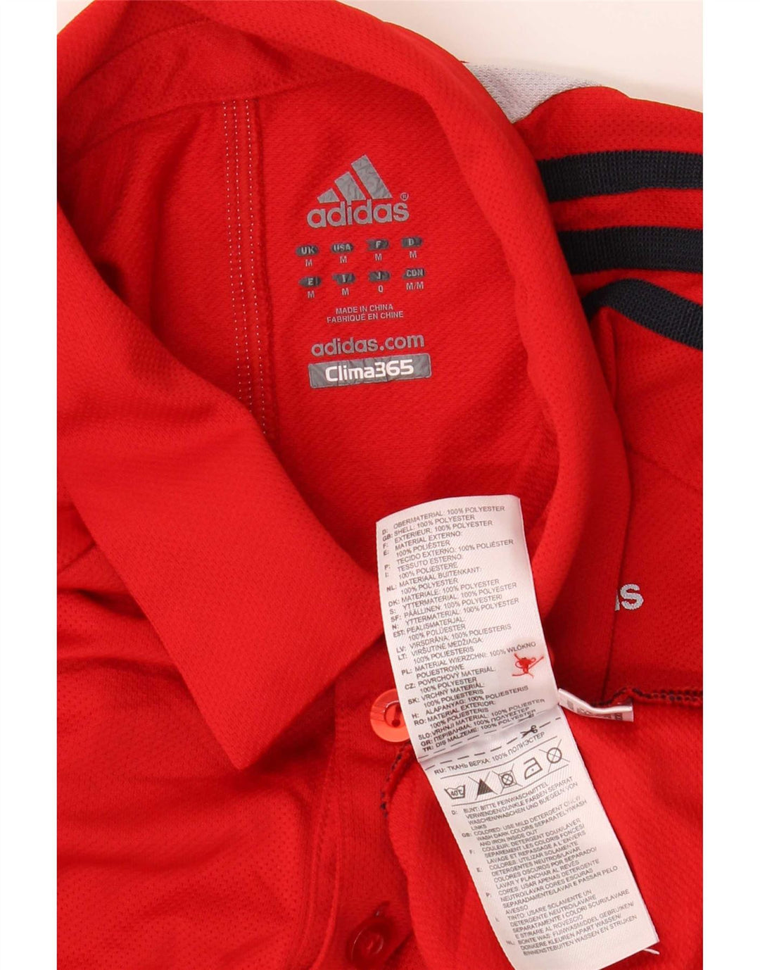 Męska koszulka polo Adidas Clima 365, poliester w kolorze średniej czerwieni