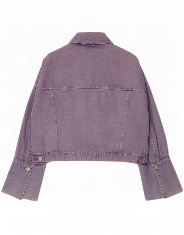 Damska kurtka jeansowa oversize Zara UK 14, średni fiolet, bawełna