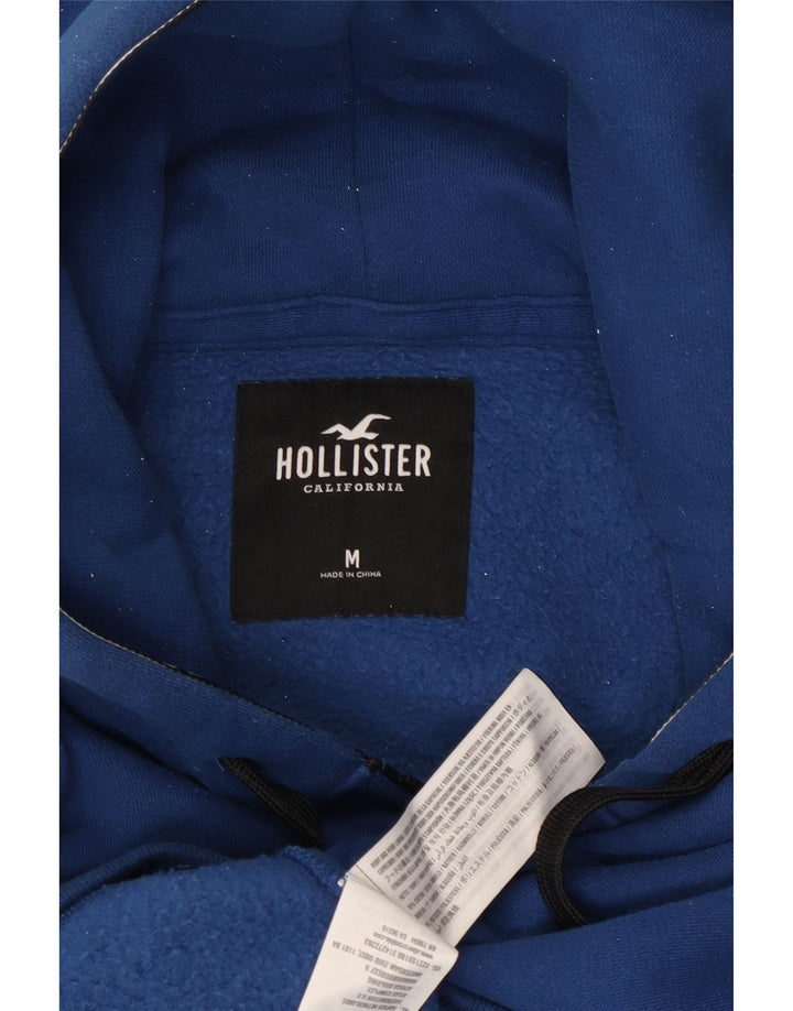 HOLLISTER Męski sweter z kapturem i zamkiem, średni niebieski, bawełniany