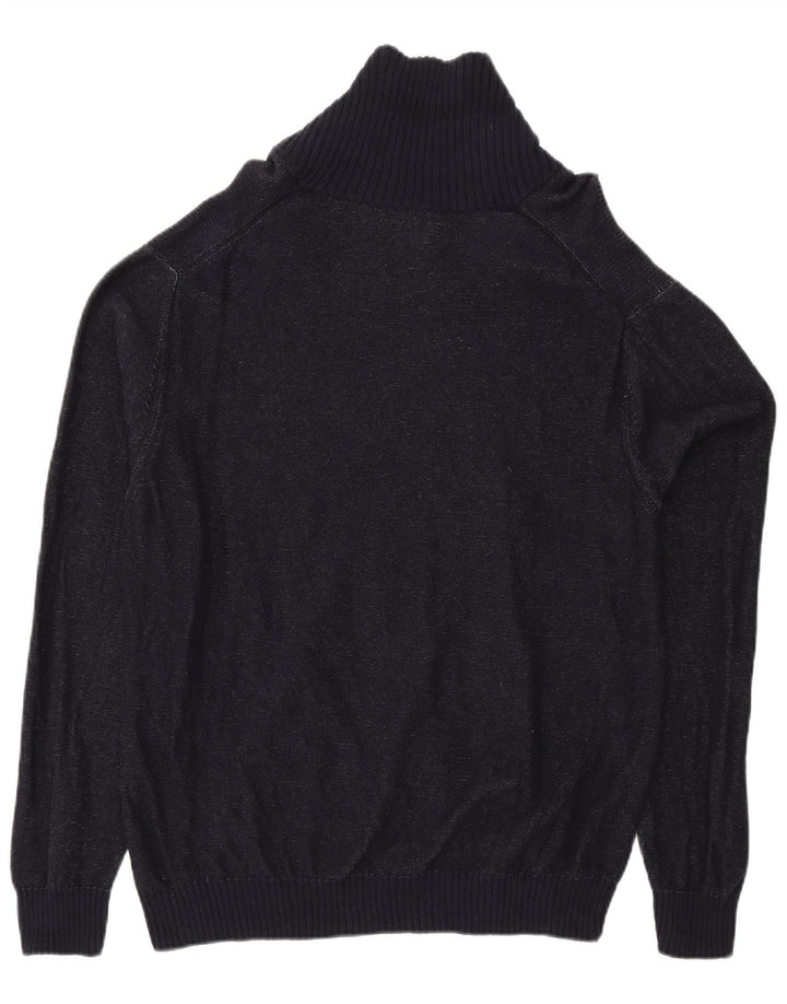 Męski sweter CHAPS z szalowym dekoltem XL, granatowy, nakrapiany